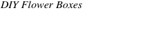 DIY Flower Boxes
