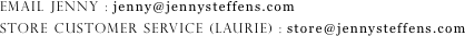 email Jenny : jenny@jennysteffens.com